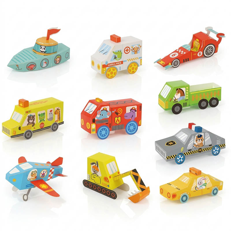 TOOKY LT030 3D ORIGAMI PAPERKIT - TRANSPORTATIONS 3+ AGE 10 PIEZAS"