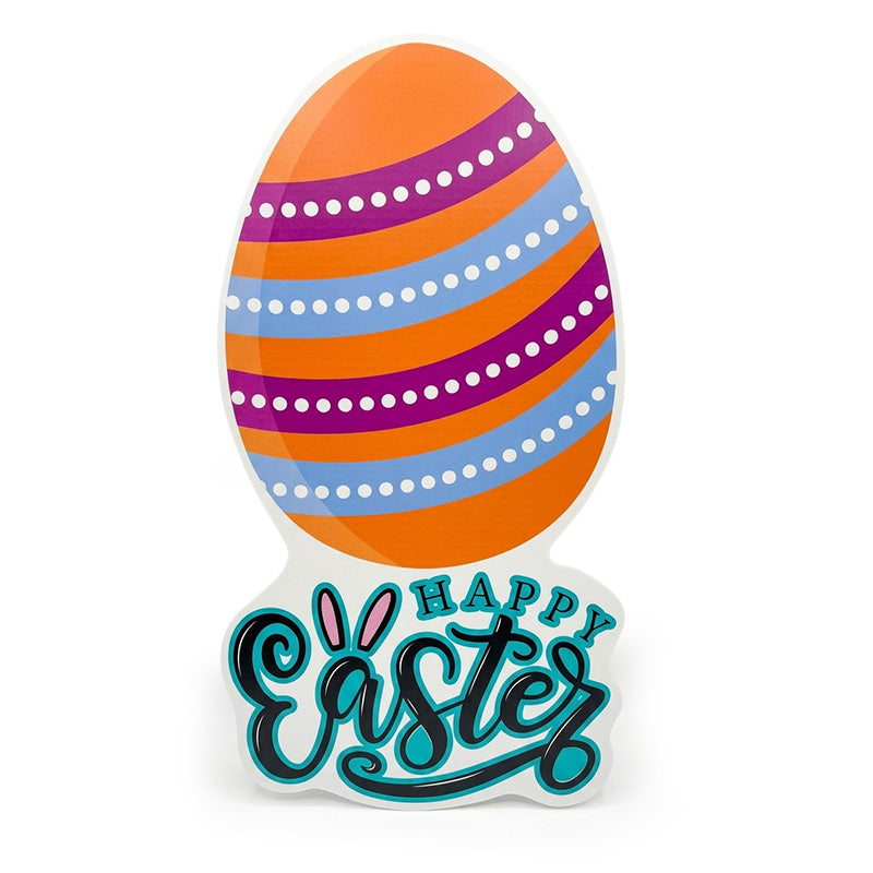 LAMINA DE PASCUA MOVIL HAPPY EASTER HUEVO DE PASCUA NARANJA (24"X14")