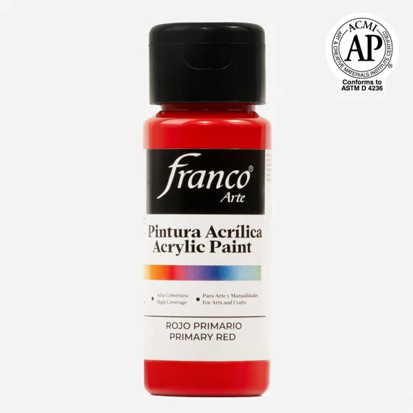 PINTURA ACRILICA FRANCO ARTE #FA18010 (60ML) ROJO PRIMARIO