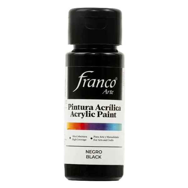 PINTURA ACRILICA FRANCO ARTE #FA18032 (60ML) NEGRO