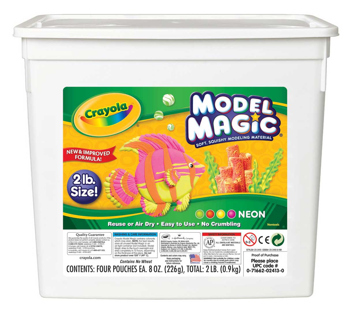 CRAYOLA MASILLA 2-LB. NEON COLORS FOUR 8-OZ.(E)