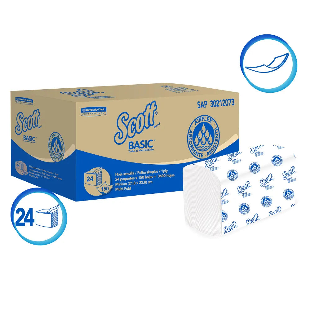 KCP SAP30212073 PAPEL TOALLA DE MANOS AIRFLEX MF SCOTT EC BL (24X150)