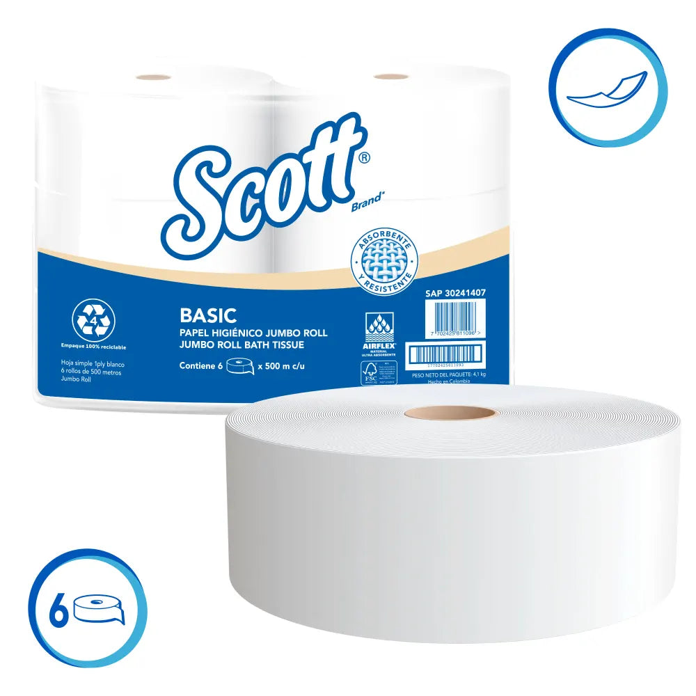 KCP SAP30246727 PAPEL HIGIENICO SCOTT JRT (1-PLY) (1X6X500M)