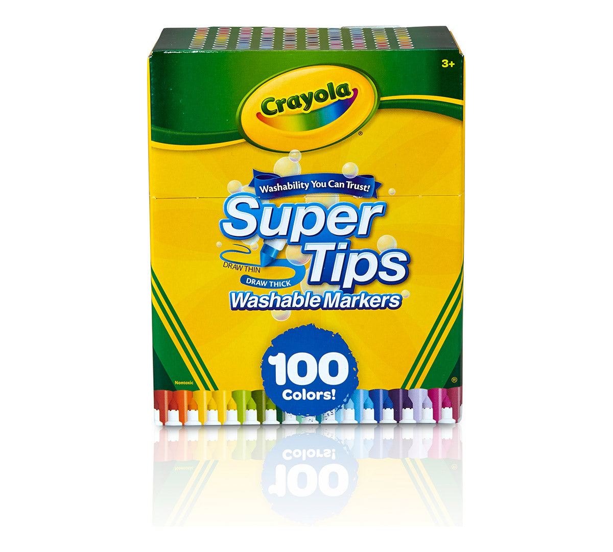 CRAYOLA WASHABLE MARKERS SUPER TIPS FINE LINE (100 UND)