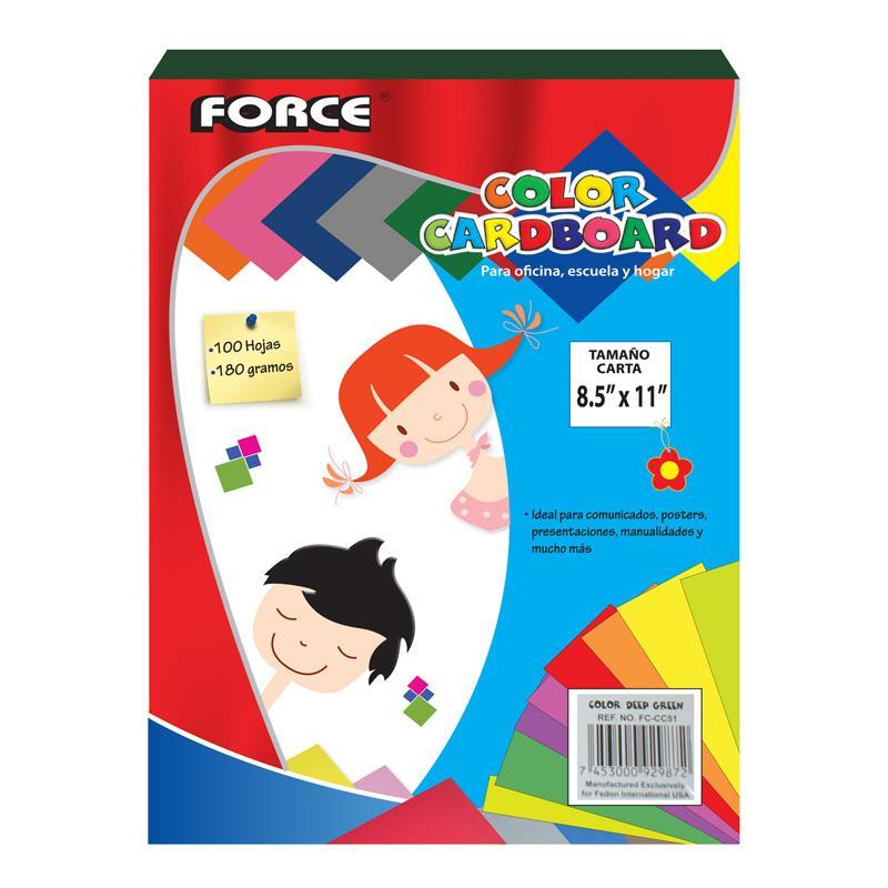 Cartulina Force de 180g (8.5" x 11") (100 hojas)