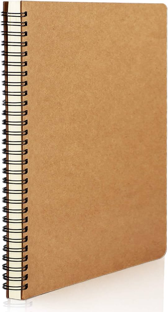 Cuaderno para bocetos con espiral, cubierta kraft, 5 3/4" x 8 3/4"