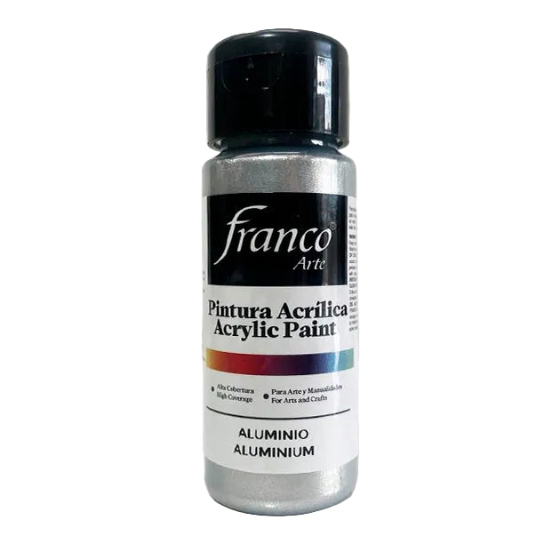 PINTURA ACRILICA FRANCO ARTE #FA18034 (60ML) PLATA