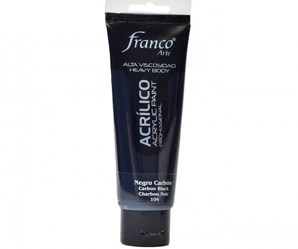 PINTURA ACRILICA FRANCO ARTE #FA14104 (100ML) NEGRO CARBON