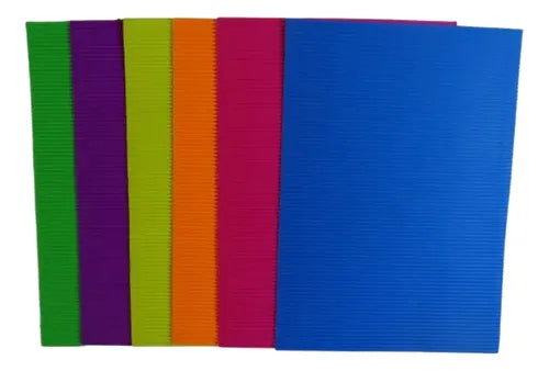 BAMBARY CARTULINA CORRUGADA (21.9 X 29.7 CM) COLORES SURTIDOS NEON (SET/6)