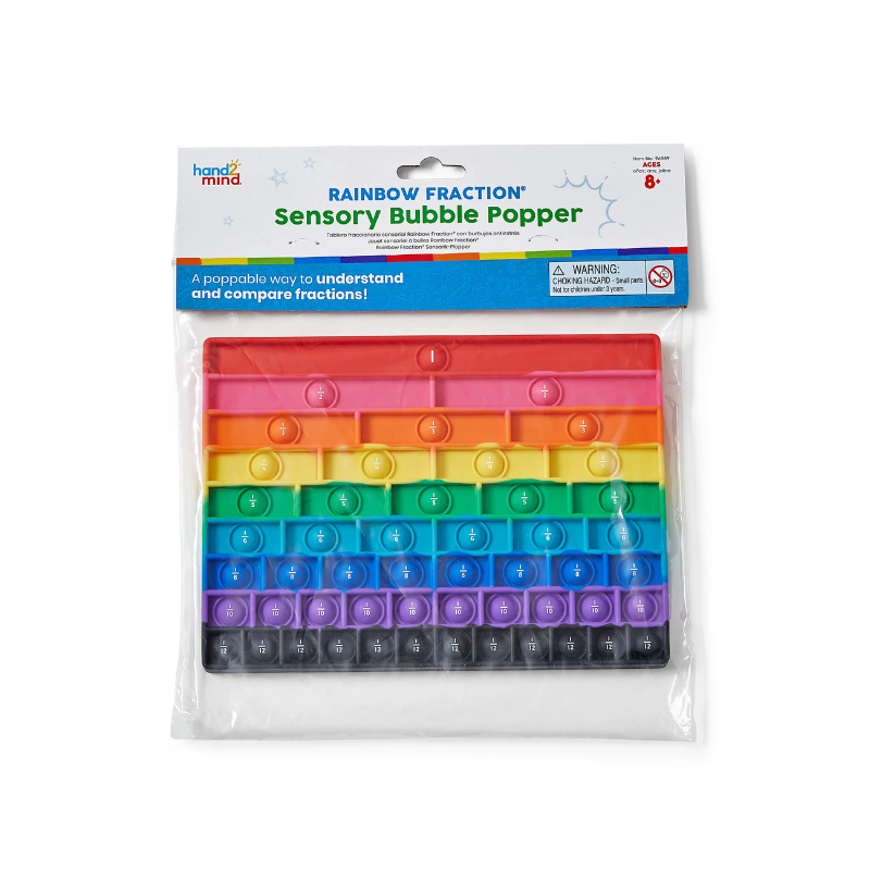 Rainbow Fraction Sensory Bubble Popper