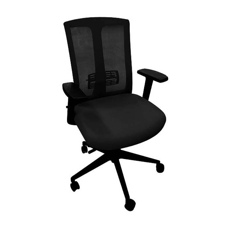 SILLA FORCE FC-3098B EJECUTIVA RESPALDO MESH SIN CABECERA TELA NEGRA
