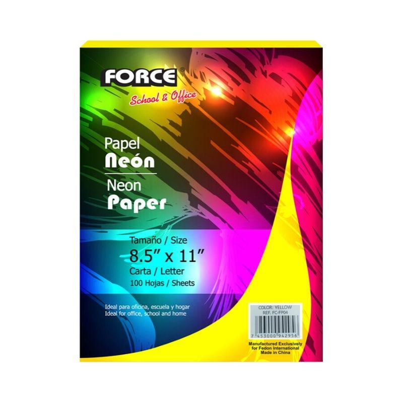 Papel bond neon Force de 20lb (8.5" x 11") (100 hojas)