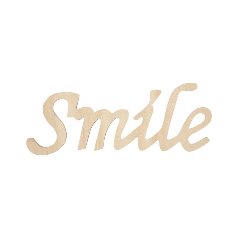 DARICE WOOD SCRIPT WORDS SMILE