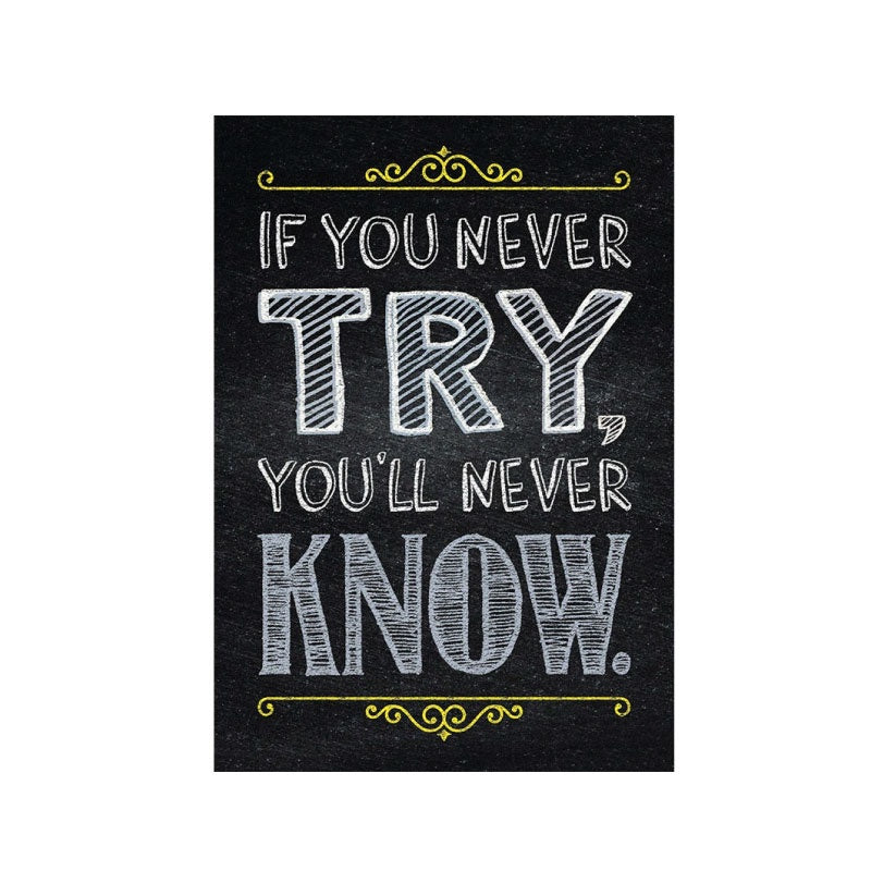 Poster decorativo - if you never try… inspire u