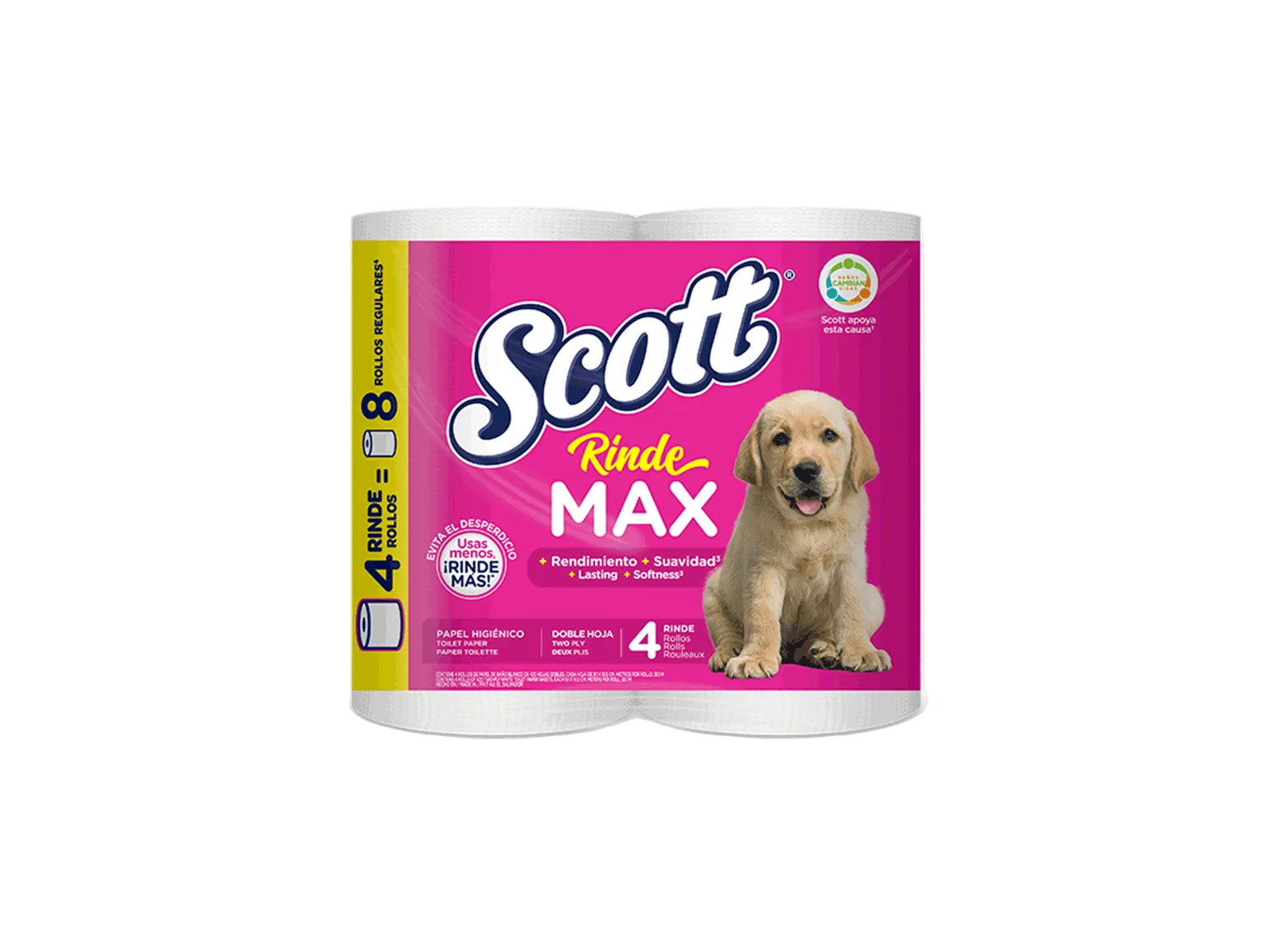 PAPEL HIGIENICO SCOTT RINDEMAX (2-PLY) (XXG) (P/4-ROLLOS)