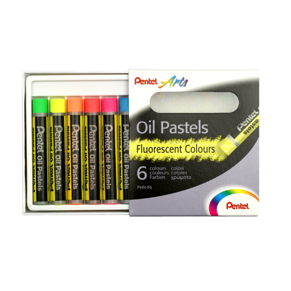 CRAYONES PENTEL OLEO-PASTEL FLUORESCENTES  (6 COLORES)