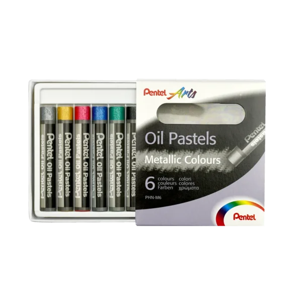 CRAYONES PENTEL OLEO-PASTEL METALICA (6 COLORES)