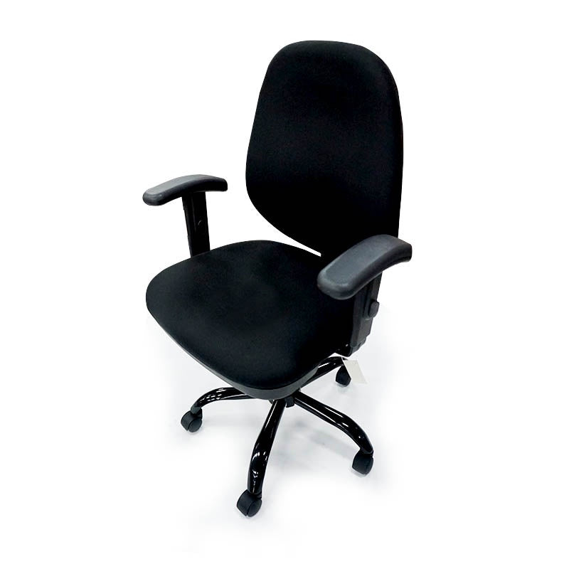 SILLA (D) DC-88 CAJERO DE TELA CON BRAZO NEGRO