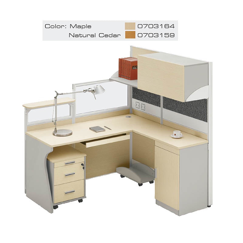 ESTACION DE TRABAJO FORCE FC-W01 (1002) (1.40X1.40X1.65M) MAPLE (NATURAL CEDAR) (7-PARTES)