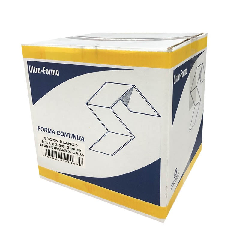 PAPEL CONTINUO OCC 9.5X3-2/3 BCO/BCO 2-PARTES (4500)