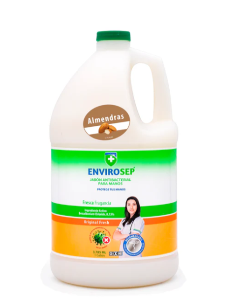 JABON LIQUIDO DE MANOS ANTIBACTERIAL ENVIROSEP ALMENDRAS ET-380-M-GL (GALON)