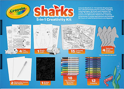 CRAYOLA  SHARK 5-IN-1 CREATIVITY KIT