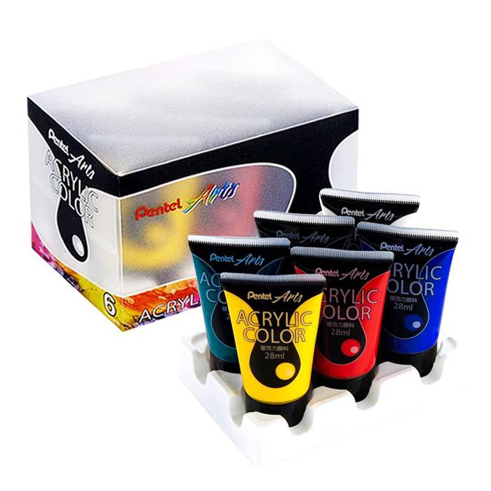 PINTURA PENTEL ACRYLIC COLOR (28-ML) (6 COLORES)
