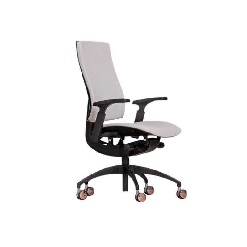 SILLA DIRECCION ISMOBEL SIENA M CON RESPALDO ALTO C/BRAZOS ASIENTO TELA BLANCO ARAN 035