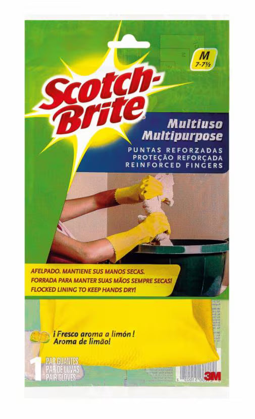 GUANTES SCOTCH-BRITE MULTIUSO AROMA LIMON (M) (XA-0120-59763) (PAR)