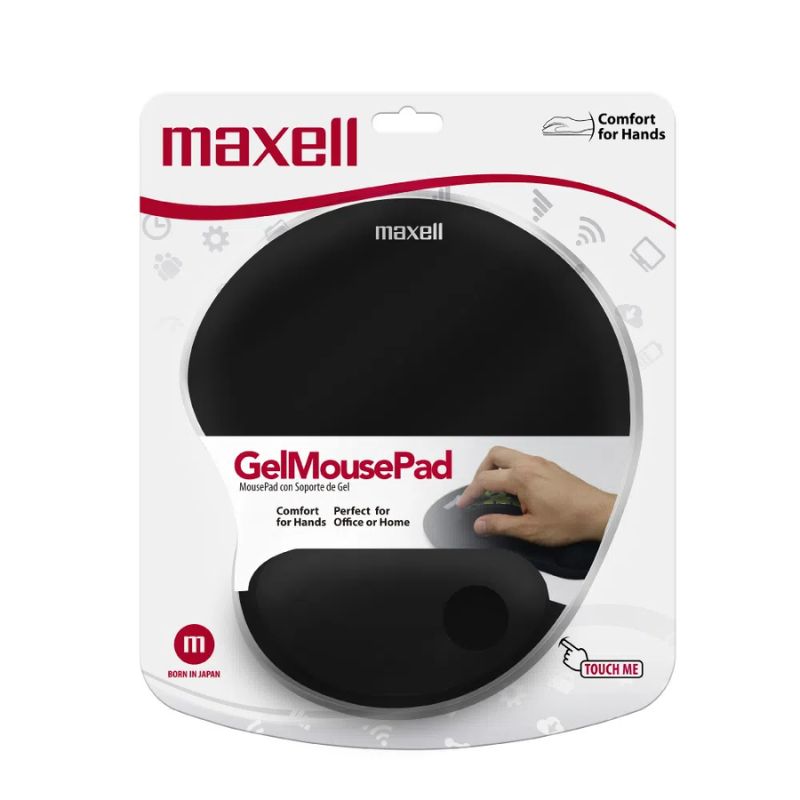 Mouse Pad Maxell GMP-1 #347648 con Apoya muñeca de gel Negro