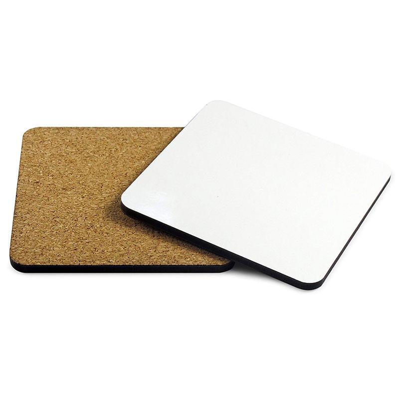 Sublimacion square coaster with cork (9.5x9.5x0.3cms) portavaso