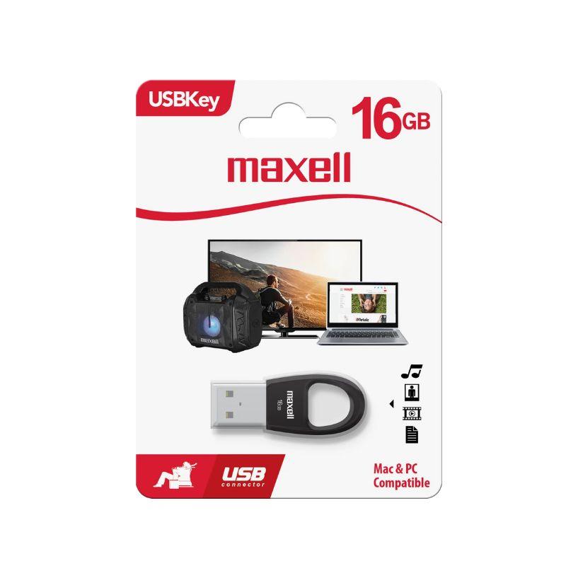 Memoria USB Key Maxell, 16GB Negra (348390)