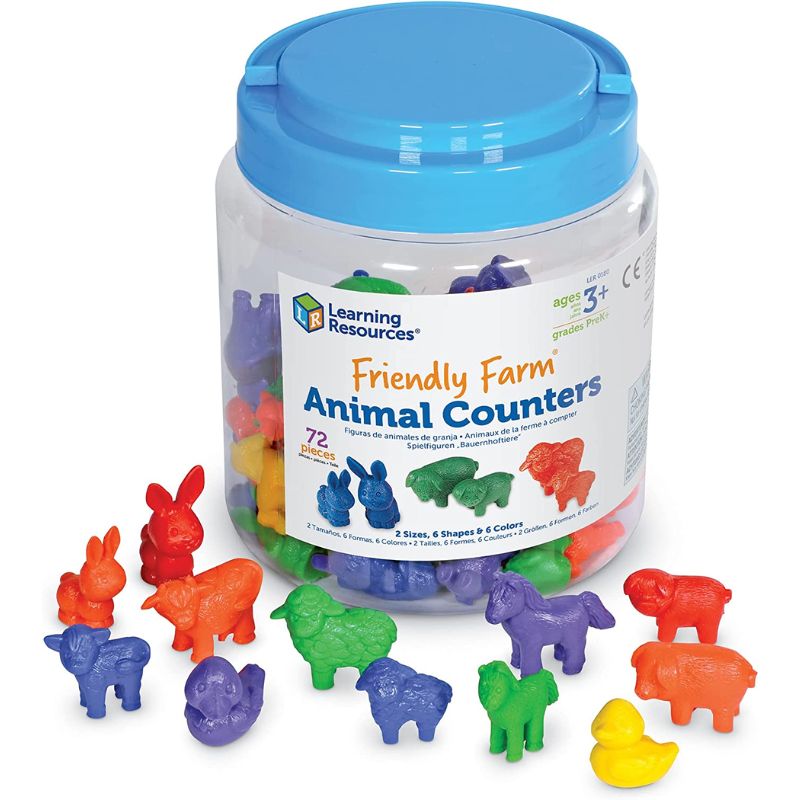 Learning resources friendly farm animal counters (72 pieces)