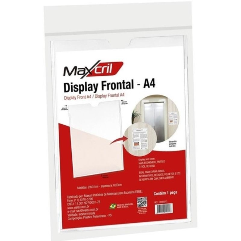 Display Frontal Maxcrill para Documentos Tipo Carta Cristal/Transparente