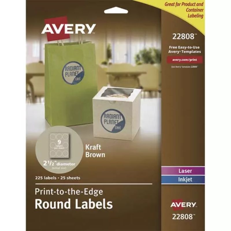 Avery etiquetas kraft redondas