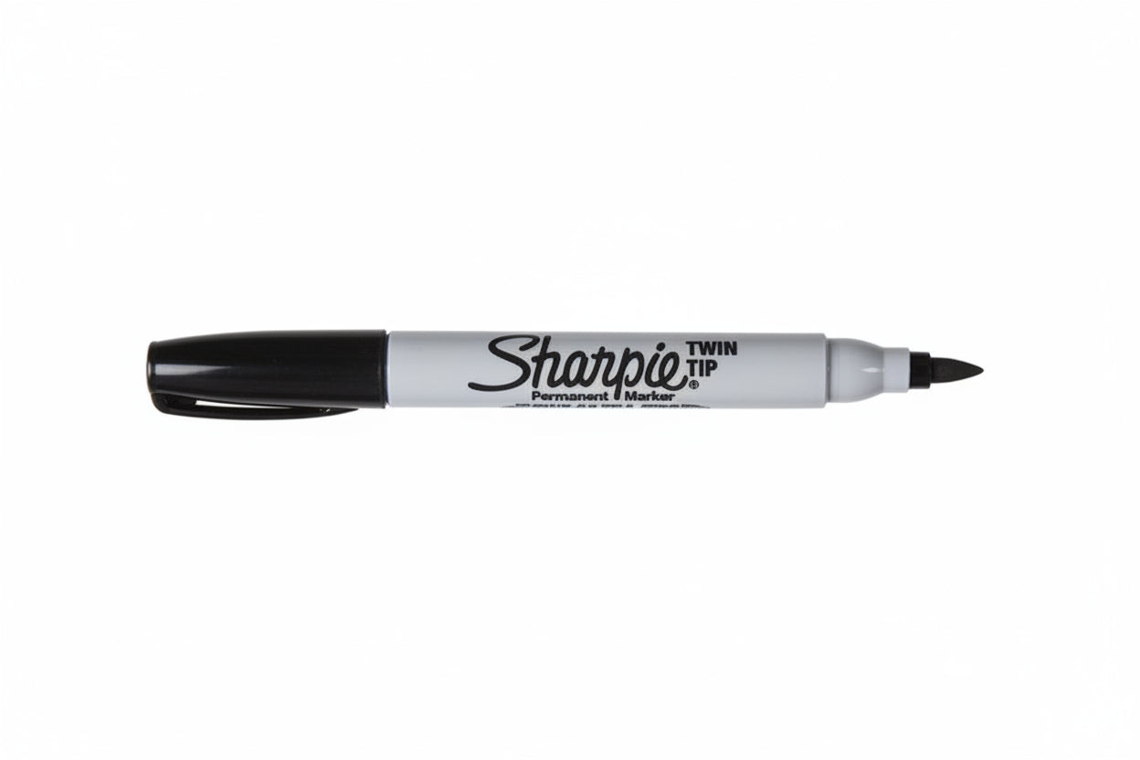 Marcador sharpie permanente twin-tip fine/ultra fine (und) negro
