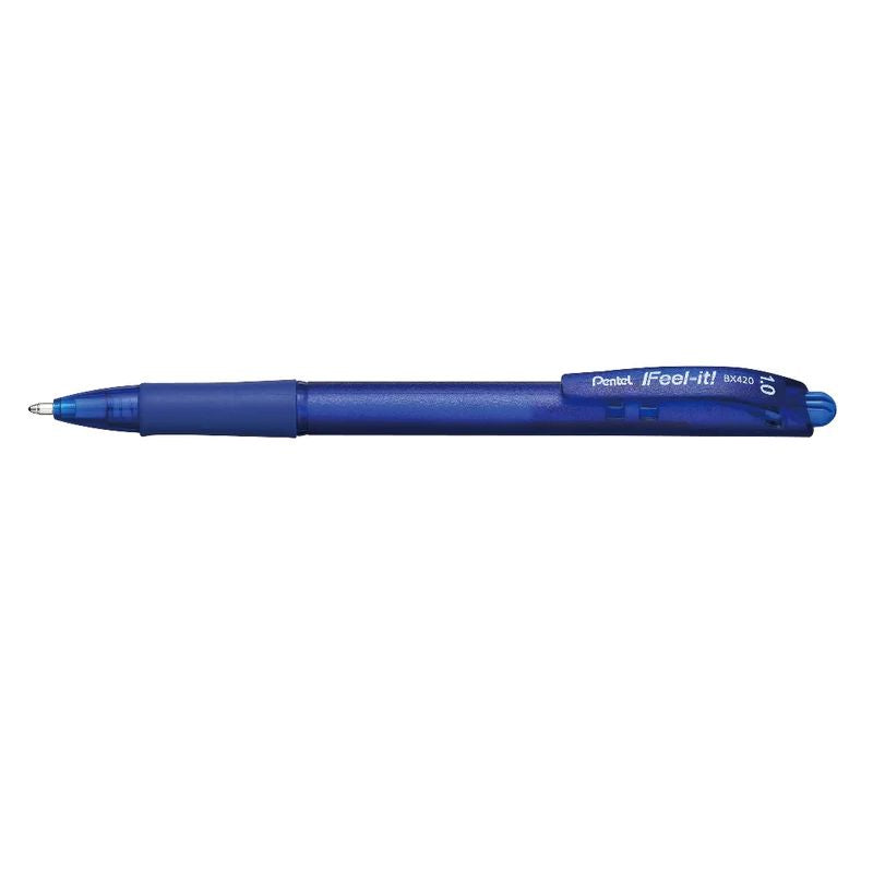 Pluma pentel ¡feel-it! Retractil azul de 1.0mm