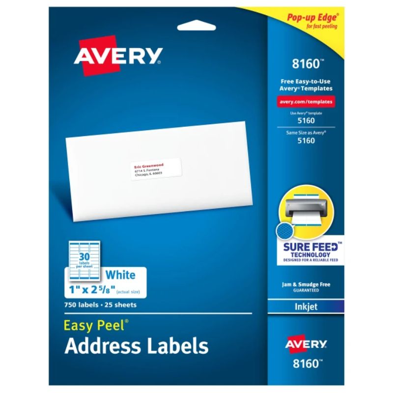 Etiqueta avery inkjet address labels