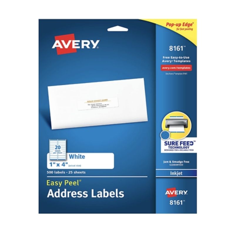 Etiqueta Avery Inkjet Address (1" x 4")