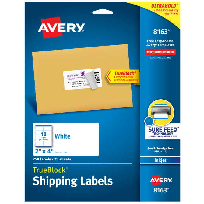 Etiquetas avery shipping labels (2" x 4")