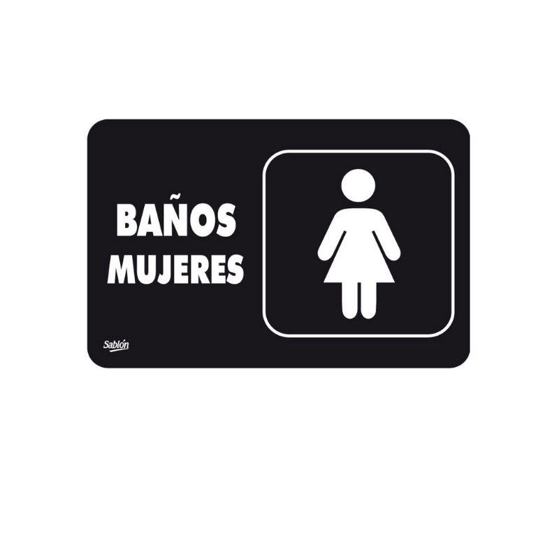 Letrero de "Baños mujeres"