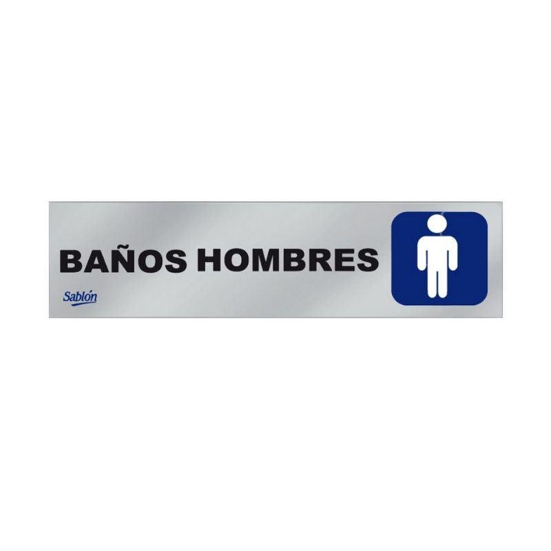 Letrero de aluminio "Baños hombres"