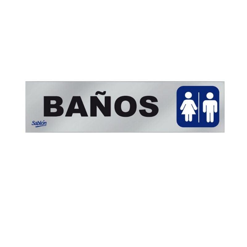 Letrero de aluminio "Baños"