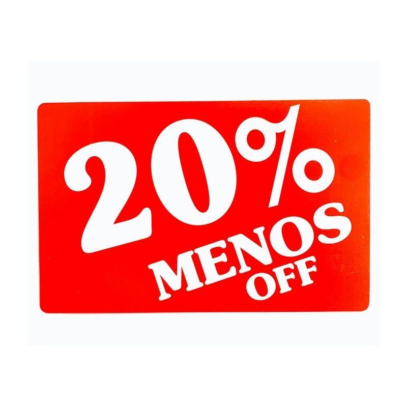 Letrero de "20% menos"