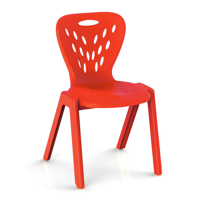 Silla infantil plástica mediana roja (14")