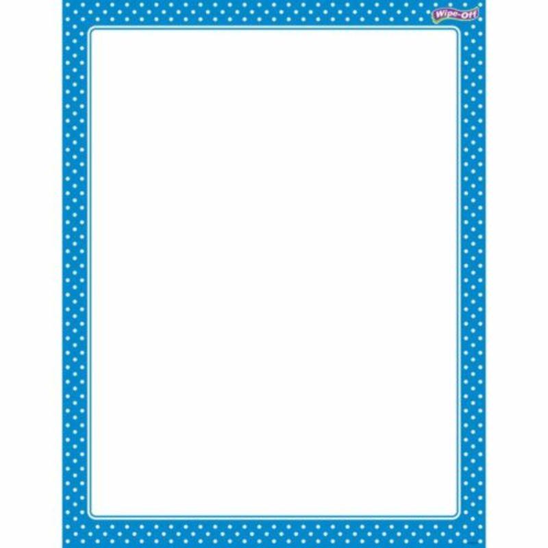 Wipe -Off Chart Polka Dots blue (17"X22")