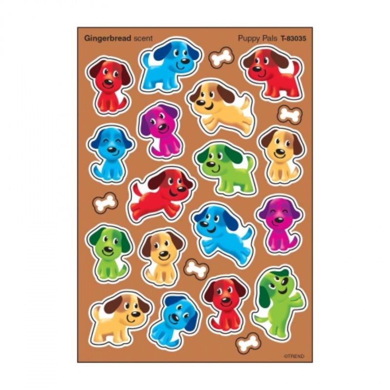 Puppy Pals Gingerbread stinky Stickers-Mixed Shapes