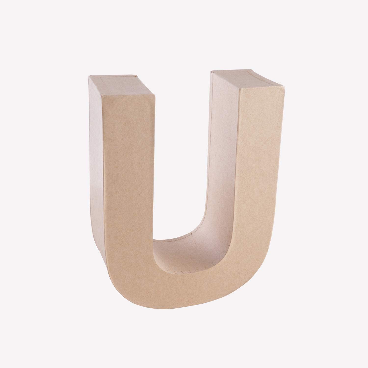 Letra "U" de papel maché