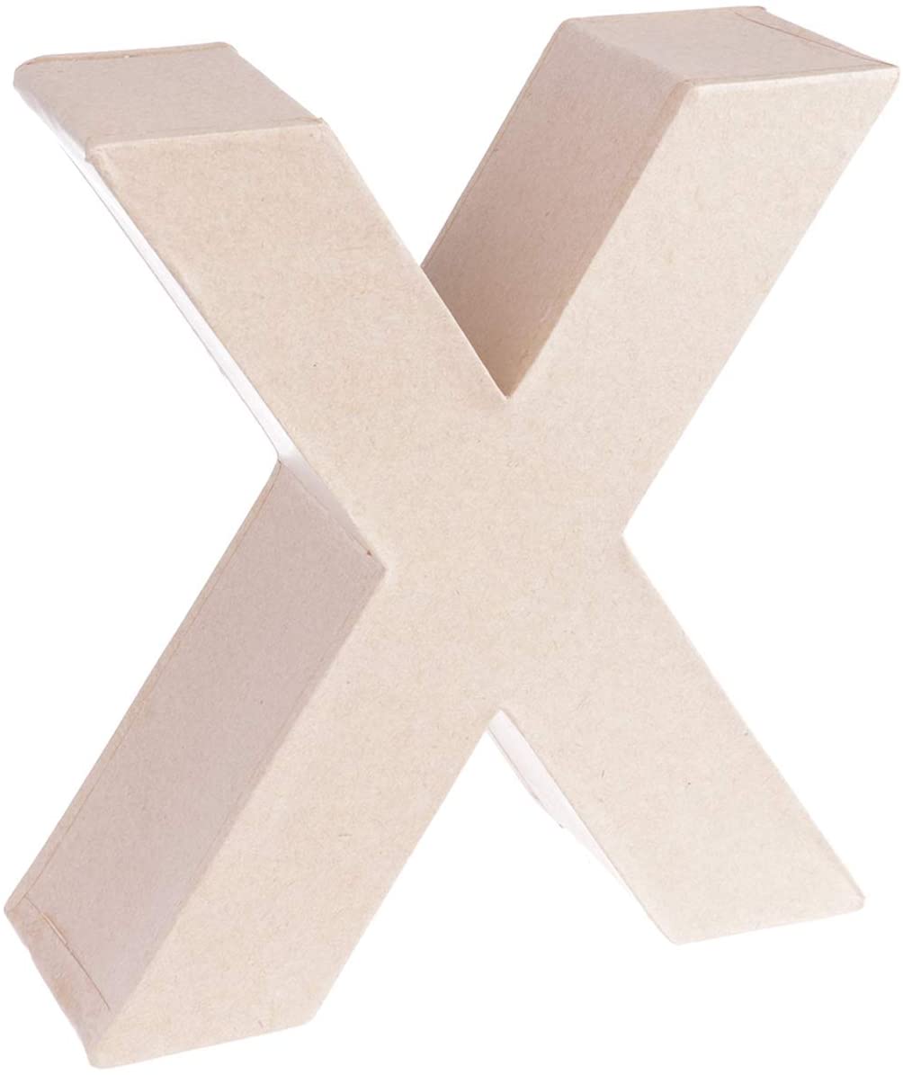 Letra "X" de papel maché