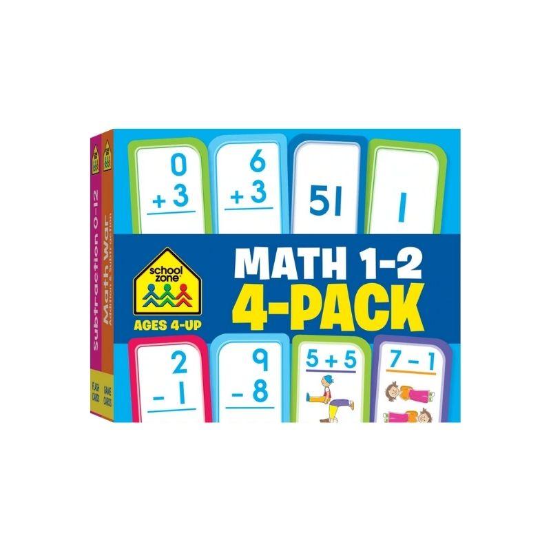 Math Grades 1-2 Flash Cards (4 Pack)